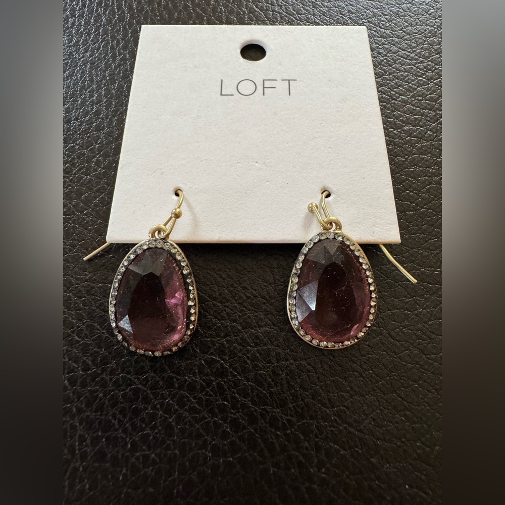 Loft Purple Tear Drop Earrings